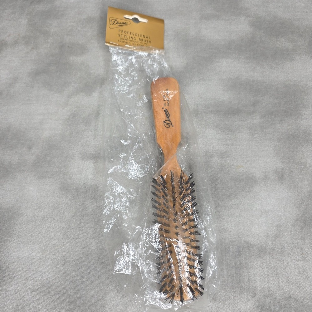 Diane Nylon Bristles Styling Brush # 8108 Wooden Handle Sealed Package